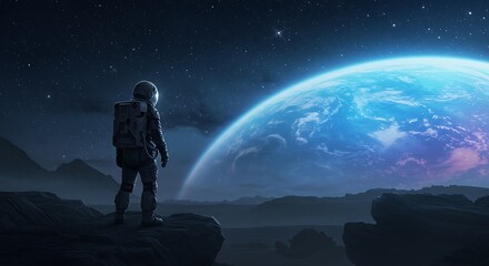 Fototapeta premium Cosmic Solitude AI Generated