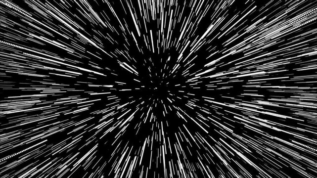 The Future Of Space Travel With Warp Speed Technology On Black Background. This is like traveling through the galaxy at the speed of light on a rocket. The Science Behind Superluminal Travel in Sci-Fi