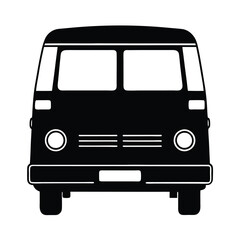 Front View Of A Mini Van Silhouette Vector Illustration – Modern, Compact, Family Vehicle Design