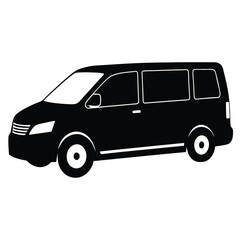 Side View Of A Mini Van Silhouette Vector Illustration – Modern, Compact, Family Vehicle Design