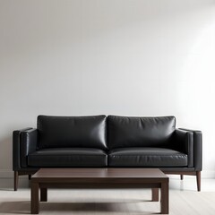 Fototapeta premium Modern minimalist black sofa