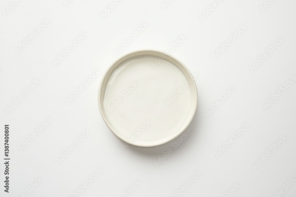 Poster simple white dish resting on a neutral surface, highlighting its minimalistic design and elegant cur