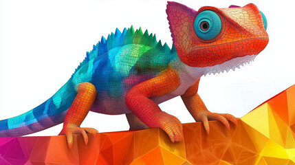 Fototapeta premium chameleon on a branch