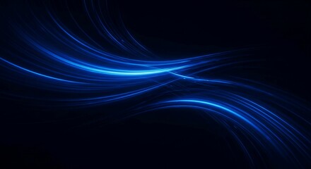Abstract blue waves of light create a flowing, wavy pattern with digital color and motion design