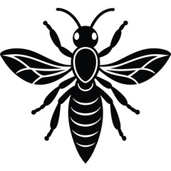 Wasp vector silhouette single collection