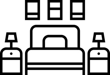 Fototapeta premium bedroom icon vector illustration. bed icon sign symbol pixel perfect design 