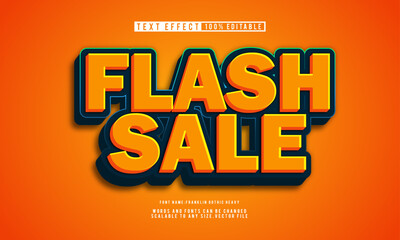 Editable Flash Sale text effect template with bold, dynamic 3D style.