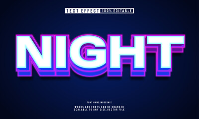 Editable Night 3D text effect template with a sleek, modern design. 