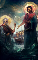Jesus Christ walk on water