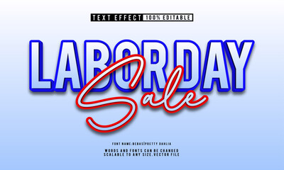 Editable Labor Day text effect template featuring vibrant, colorful design.