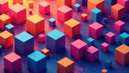 Obraz premium Geometric shapes in vibrant color, endlessly repeating , pattern, tile, vibrant