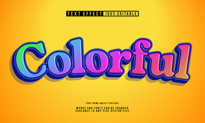 Editable text effect with an elegant and colorful design.