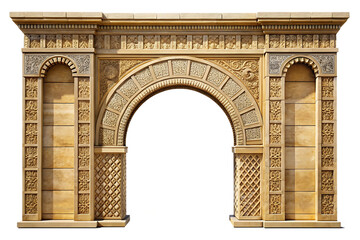 Fototapeta premium Ancient Egyptian Stone Archway on transparent background