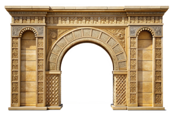 Ancient Egyptian Stone Archway on transparent background