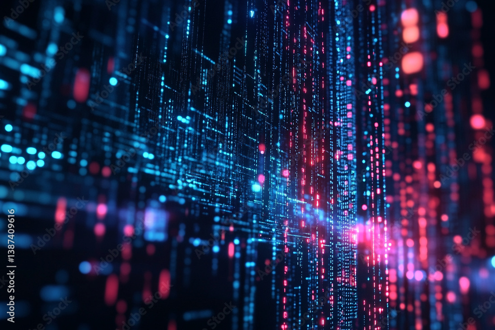 Aufkleber digital symphony: a mesmerizing journey into the digital realm, where luminous lines of code interwe
