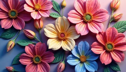 Subtle floral shapes arranged in a tessellating hexagonal pattern , wallpaper, honeycomb, geometric