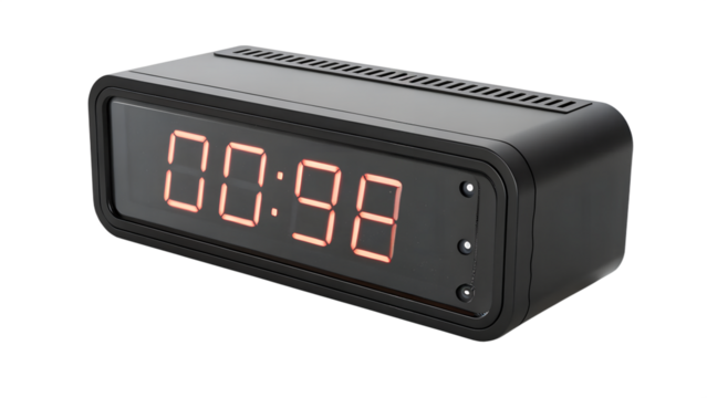 digital clock on white background