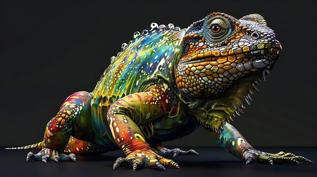 3D model of a multi-colored poicephalus