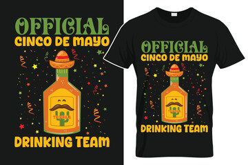 Official Cinco De Mayo Drinking Team T-Shirt Design