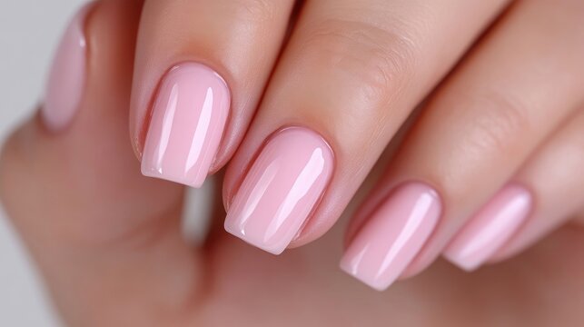 Elegant light pink nails