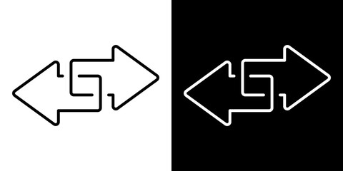Double arrow icon, two side symbol, double arrow logo concept. Set of double arrow icons.