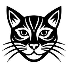 black cat face vector silhouette