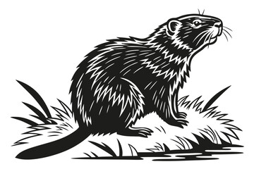 Woodland Majesty: Beaver on a Tree Stump