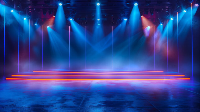 blue stage spotlight place background
