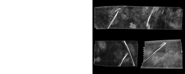 Wrinkled Tape Sticker Pack – Transparent Clear Tape on PNG Isolated on a Transparent or White Background.