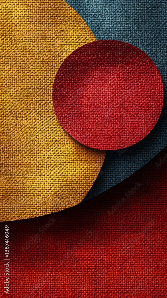 Poster abstract layered circles in warm colors. textural circles overlap creating a dynamic design