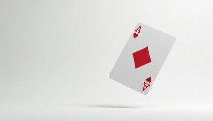 Obraz premium A single playing card, flipped and suspended in mid-air, against a pure white backdrop , illustration, deck