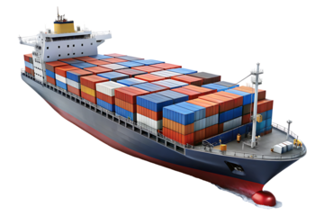 Cargo Ship on transparent background 