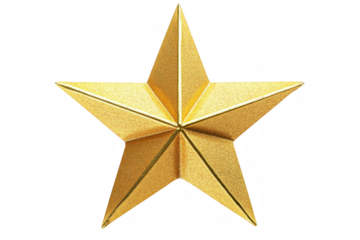 Shiny gold star with metallic texture for design concepts