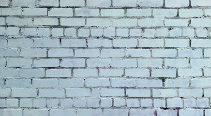 White painted brick wall texture background.