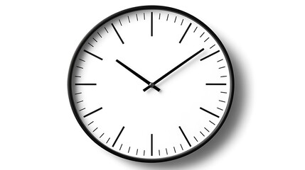 Simple black clock showing time, isolated on white.  Perfect for time management concepts