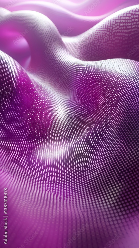 Poster abstract purple fabric texture with a wavy, flowing pattern. a detailed, close-up view of the surfac