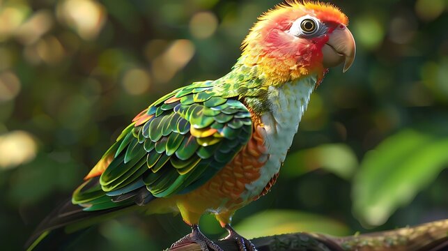 3D model of a multi-colored caique