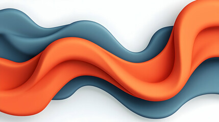Abstract Background with Dynamic Movement of Bright Orange and Teal Waves