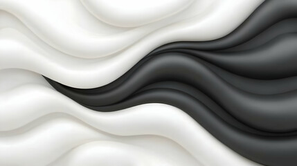 Obraz premium Abstract Black and White Wavy Background
