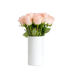 Obraz premium Bouquet of pink roses on transparent background