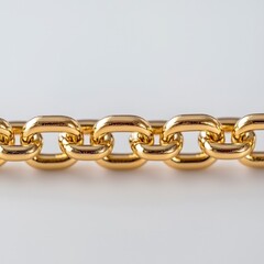 Obraz premium Close Up of Gold Chain on White Background
