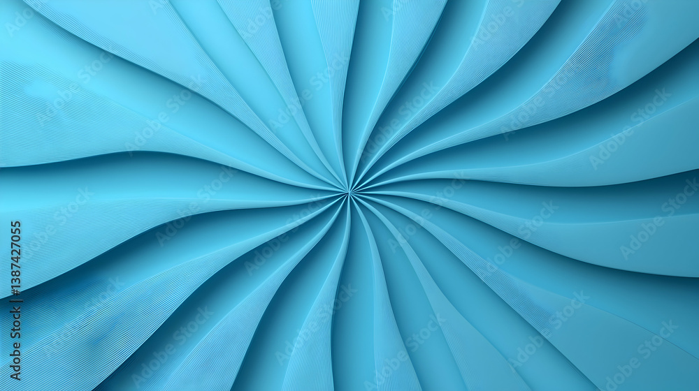 Poster abstract blue background with light rays and swirling pattern