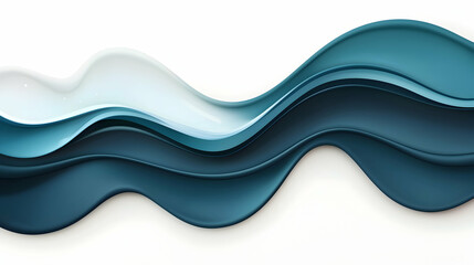 Fototapeta premium Abstract Blue Fluid Motion Background: Teal Wave Design