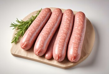 raw sausage isolated on white background