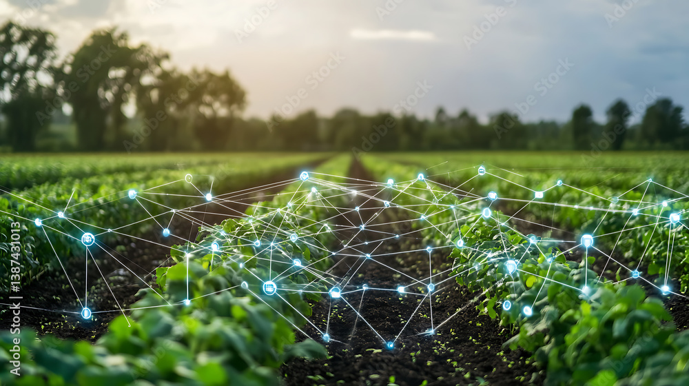Poster an ai powered system improving agriculture efficiency by analyzing crop data, ai-assisted irrigation