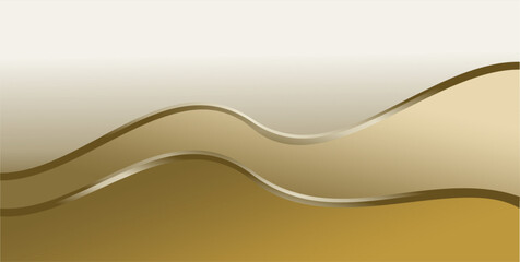 composition of empty space, curved lines and geometric abstract fields with gradations of gold and brown as background inspiration for visual communication design
