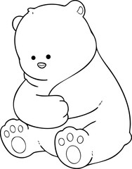 Bear hand drawn illustration in outline style