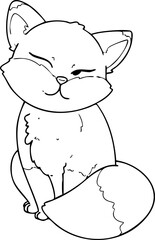 Fox hand drawn illustration minimal style
