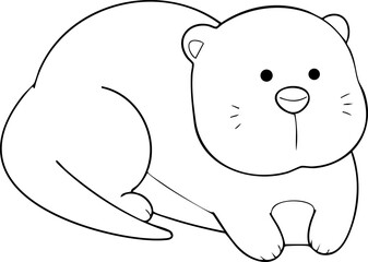 Simple Otter hand drawn illustration