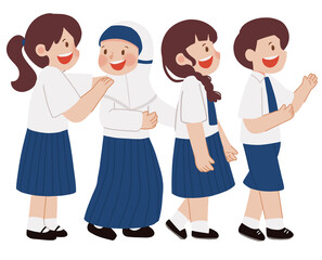 Student queue in line